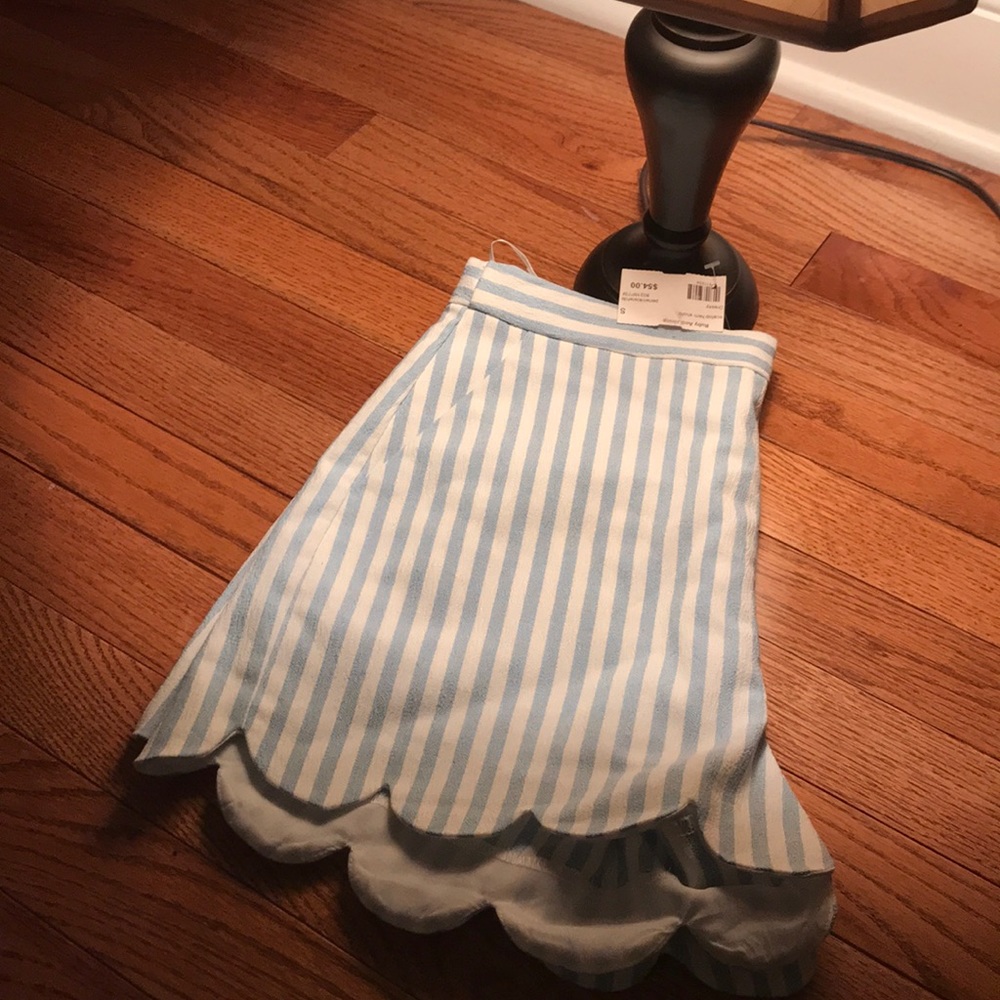 Scalloped seersucker high waisted shorts